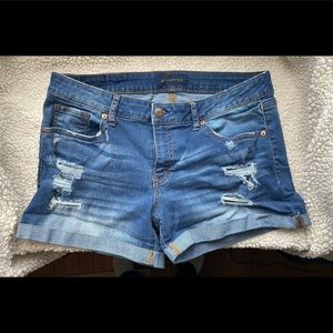 Size 10 Distressed Midi Shorts